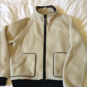 Free People Cream Sherpa Zippy Size Large
